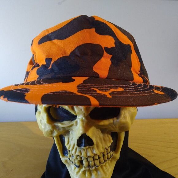 Vintage Winchester Orange Camouflage Strap Back Trucker Hat - Picture 1 of 7